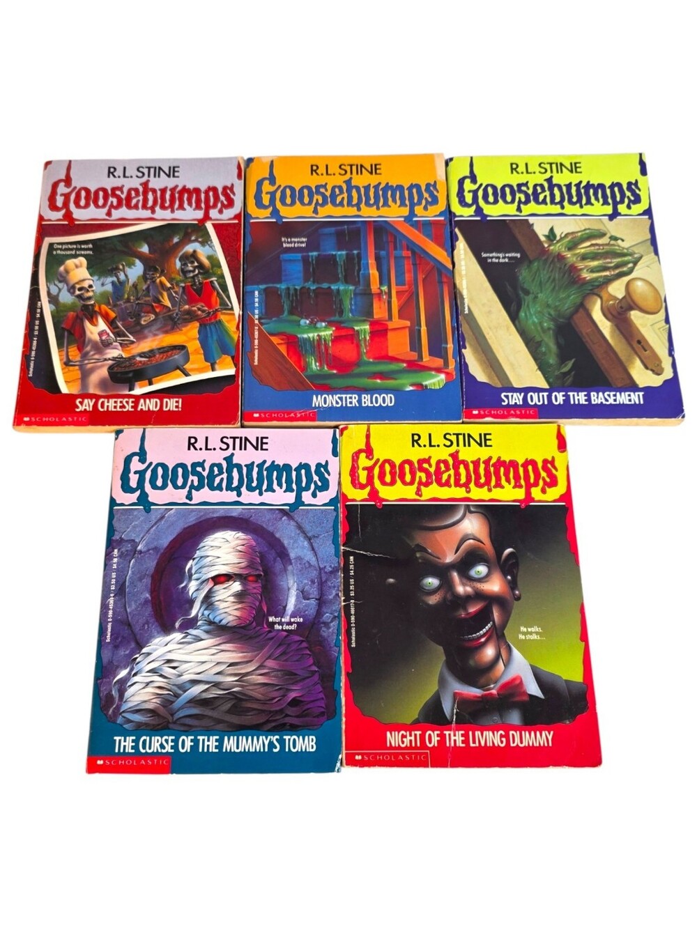 Goosebumps Kids Teens Spooky Scary 90s Books Collection by R.L. Stine Lot Of 5